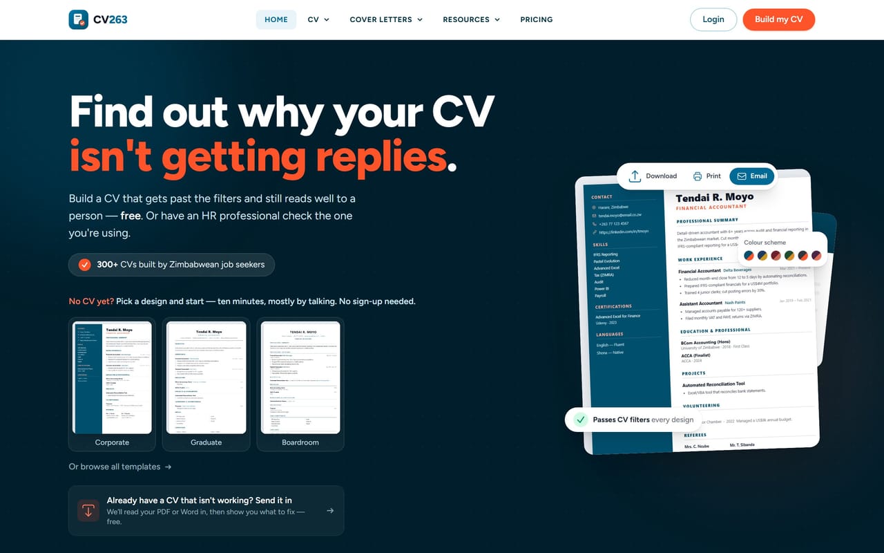 The CV263 website, built and run by Fignoc.