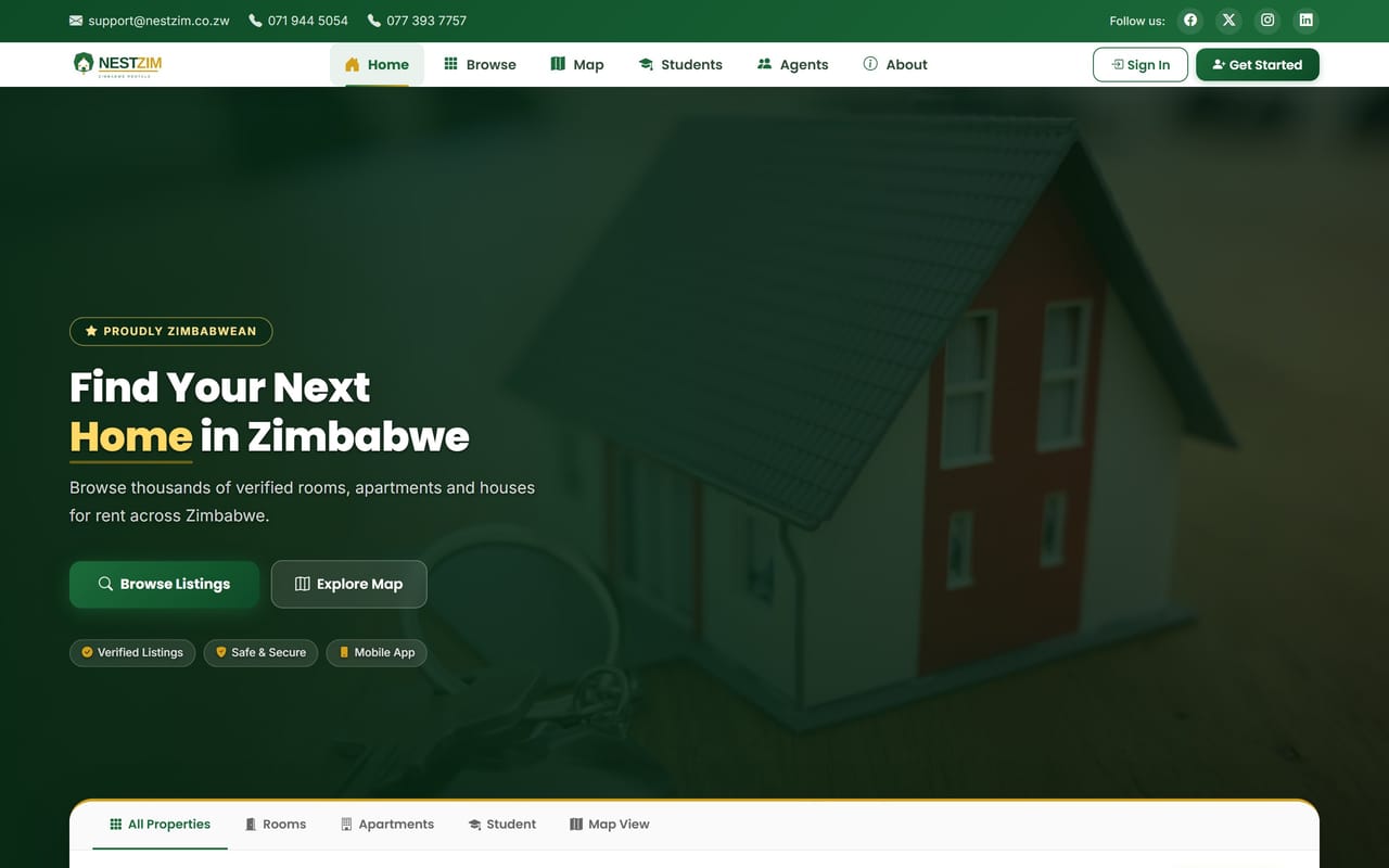 The NestZim website, built and run by Fignoc.